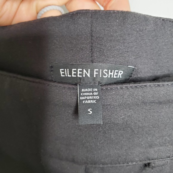 EILEEN FISHER Dark Charcoal Grey Stretch Straight Leg Pants Sz Small S - Picture 4 of 8